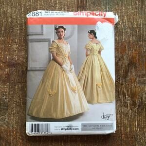 Simplicity Sewing Pattern 2881 Southern Civil War Dress Ball Gown 16-24 UNCUT